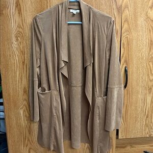 Max Studio Camel Open Front Cardigan